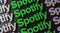 Spotify Multiple Typography on Dark Wall 3D Rendering