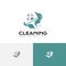 Spotless House Window Cleaner Wiper Clean Service Logo Template