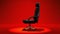 Spotlighted Business Chair On Red Background