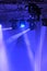 Spotlights and laser beams. Concert light. Stage lights. Soffits
