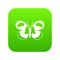 Spotted butterfly icon digital green