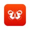 Spotted butterfly icon digital red