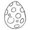 Spotted Easter Egg vector black and white line art. Catolic Easter symbol.