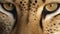 Spotted feline beauty in nature close up of cheetah portrait generated by AI