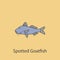 spotted goatfish 2 colored line icon. Simple purple and gray element illustration. spotted goatfish concept outline symbol design