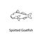 spotted goatfish icon. Element of marine life for mobile concept and web apps. Thin line spotted goatfish icon can be used for web