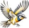 Spotted pardalote bird. Bird clipart. AI-generated.