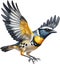 Spotted pardalote bird. Bird clipart. AI-generated.