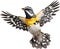 Spotted pardalote bird. Bird clipart. AI-generated.