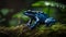 Spotted poison arrow frog sitting in wet grass generated by AI