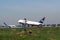 spotters spotting airplanes when takes off of at runway of schiphol