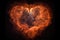 sprawling heart nebula with intricate structure, surrounded by a myriad of stars