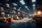 A sprawling warehouse filled to the brim with countless boxes, ready to be stored and shipped out, Warehouse industrial and