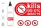 Spray against insects. Stop insects. Bottle with dispenser pump. Deat Pest Bug Logo. Suitable for any Pest related Service.