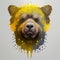 Spray bear portrait. Stylized bear head. Decorative beast. Painting imitation. AI-generated