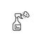 Spray cleaner bottle line icon