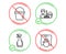 Spray, Cleaning service and Bucket icons set. Washing cloth sign. Vector