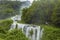 Spray clouds rise from the waterfalls at Marmore, Umbria, Italy