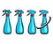 Spray detergent and spray detergent cartoon character, logo design. Household chemicals, cleanser and sprayer, vector design