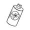 spray mosquito repellent icon doodle. aerosol insect repellent. for tourists and camping