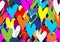 Spray paint colorful hearts pattern