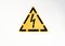 Spray Painted Electricity Warning Sign on White Yellow