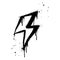 Spray painted graffiti Electric lightning flash, Lightning bolt in black over white