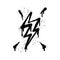 Spray painted graffiti Electric lightning flash, Lightning bolt in black over white. Drops of sprayed thunder bolt symbol