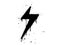 Spray painted graffiti Electric lightning flash, Lightning bolt in black over white. Drops of sprayed thunder bolt symbol.