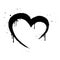 Spray painted graffiti heart sign in black over white. Love heart drip symbol