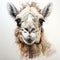 Spray Painted Realism: Charming Llama Drawing With High-contrast Shading