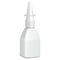 Spray Square Medical Nasal Antiseptic Drugs Plastic Bottle White. Ready For Your Design.