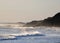 Spray and waves on a windy morning at Tweedmouth