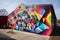 spraycan in hand, graffiti artist strikes again with bold and colorful murals