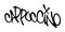 Sprayed cappuccino font graffiti with overspray in black over white. Vector illustration.