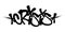 Sprayed crisis font graffiti with overspray in black over white. Vector illustration.