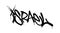 Sprayed Israel font graffiti with overspray in black over white. Vector illustration.