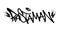 Sprayed rastaman font graffiti with overspray in black over white. Vector illustration.