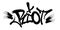 Sprayed riot font graffiti with overspray in black over white. Vector illustration.