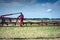 The sprayer bar before going out into the field to apply a herbicide, in order to protect young corn from the competition of weeds