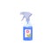 Sprayer bottle with blue antiseptic liquid flat style