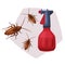 Sprayer Bottle of Cockroach Insecticide, Pest Control Service, Detecting and Exterminating Insects Vector Illustration