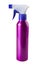 Spraying purple bottle on white