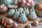 A Spread of Frosted Treats Dancing with Pastel Eggs on Spring\\\'s Stage, Easter\\\'s Cookie Carnival