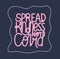 Spread kindness not covid lettering vector design