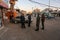 A The spread of Palestinian security personnel in an empty street during a complete closure amid the ongoing COVID-19 coronavirus