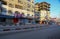 A The spread of Palestinian security personnel in an empty street during a complete closure amid the ongoing COVID-19 coronavirus