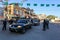 A The spread of Palestinian security personnel in an empty street during a complete closure amid the ongoing COVID-19 coronavirus