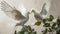 Spread wings of seagull and homing pigeon symbolize freedom generative AI