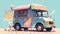 Spreading Joy on National Ice Cream Day with a Whimsical Ice Cream Truck.AI Generated